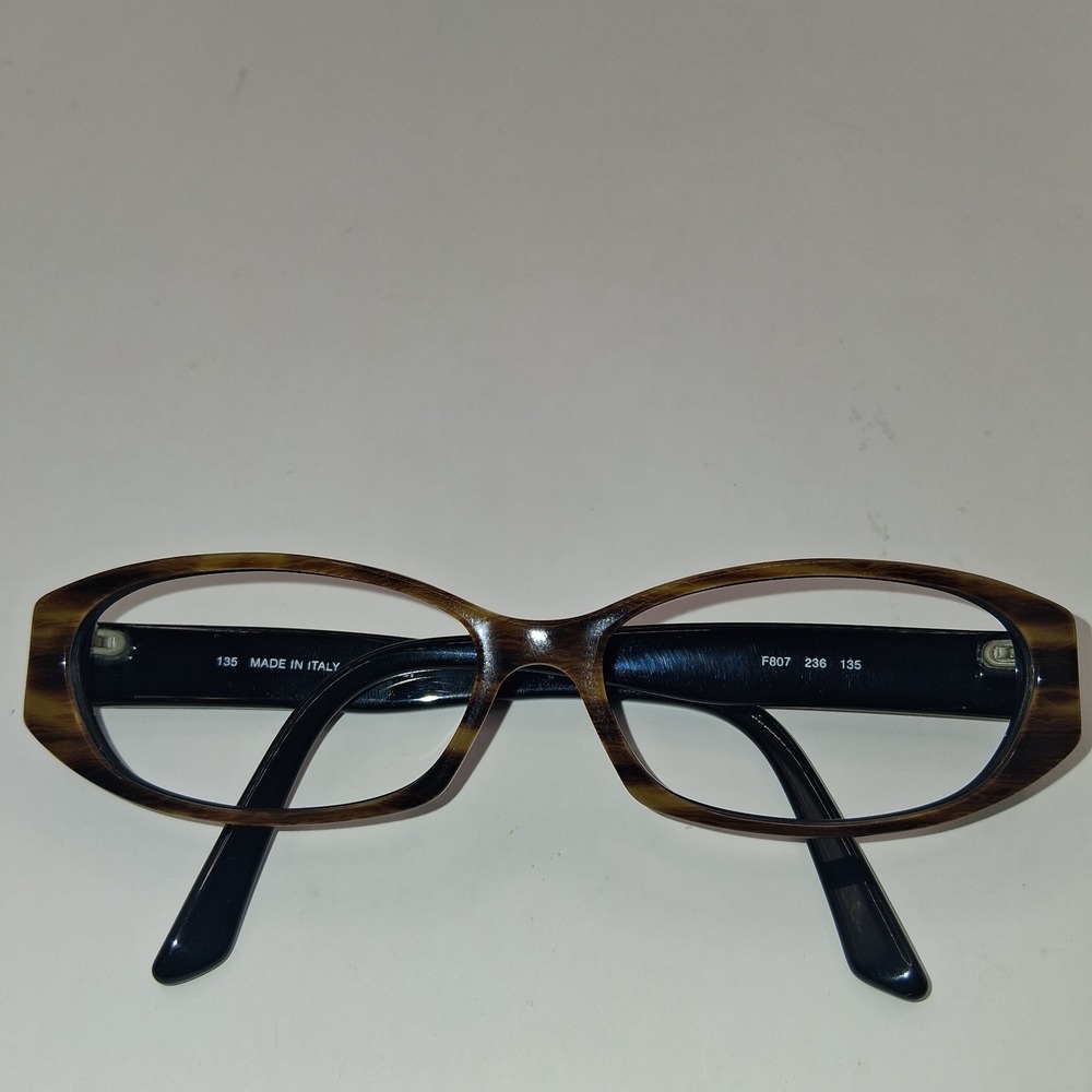Fendi F807 236 Dark Brown Tortoise Slim Eyeglasses Frames 135 Italy FRAMES ONLY